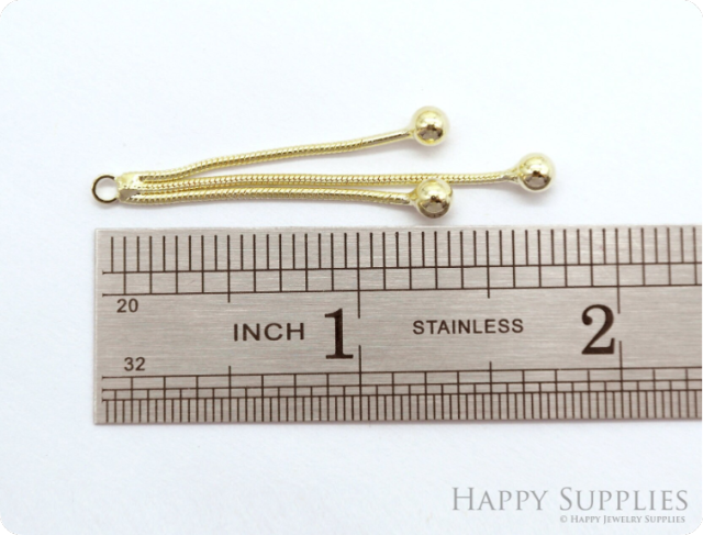 10pcs Gold Chain Tassels 52mm Long with balls, Earring Tassels ,Tassels Earring ,Jewelry Supplies  (NZG417)