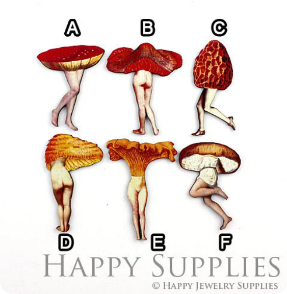 Handmade Jewelry Making Supplies Beads Cut Wooden Charm Mushroom Man For DIY Necklace Earring Brooch (CWM21-A)