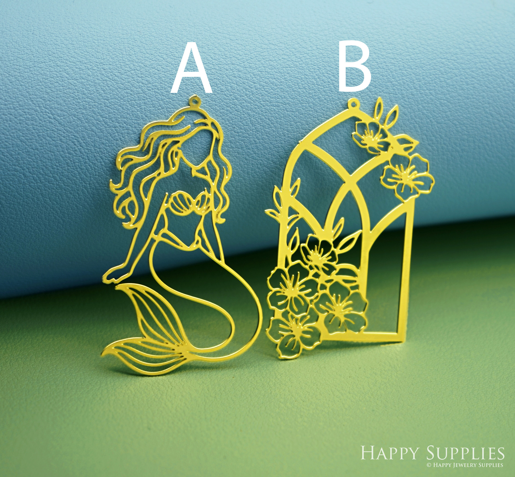 2pcs Stainless Steel Jewelry Charms, Raw Brass Charms, Mermaid Charms, Earrings Findings, Stainless Steel Silver Jewelry Pendants, Brass Jewelry Findings, Stainless Steel Pendants Jewelry Wholesale (D2988)