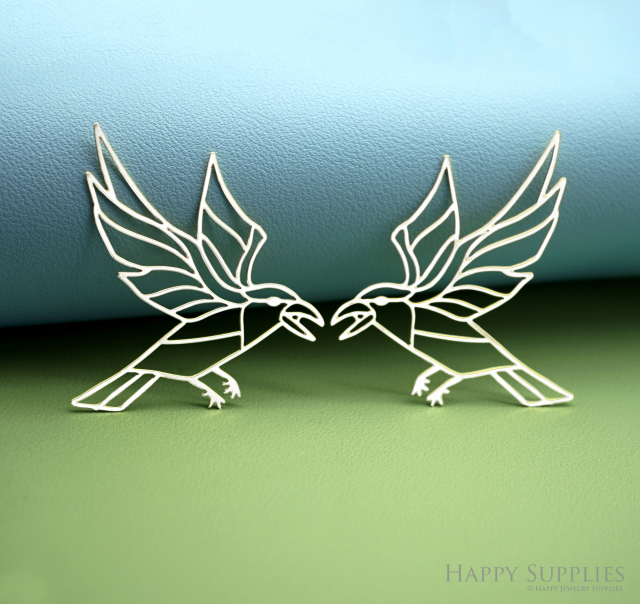 2pcs Stainless Steel Jewelry Charms, Raw Brass Charms, Bird Charms, Earrings Findings, Stainless Steel Silver Jewelry Pendants, Brass Jewelry Findings, Stainless Steel Pendants Jewelry Wholesale (D2993)