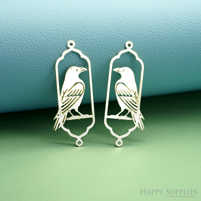 2pcs Stainless Steel Jewelry Charms, Raw Brass Charms, Bird Charms, Earrings Findings, Stainless Steel Silver Jewelry Pendants, Brass Jewelry Findings, Stainless Steel Pendants Jewelry Wholesale (D2994)