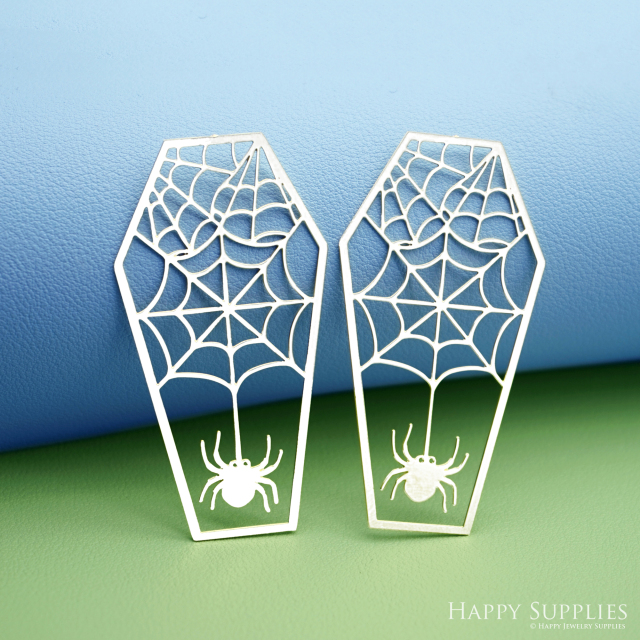 2pcs Big Stainless Steel Jewelry Charms, Raw Brass Charms, Halloween Spider Charms, Earrings Findings, Stainless Steel Silver Jewelry Pendants, Brass Jewelry Findings, Stainless Steel Pendants Jewelry Wholesale (D2982)