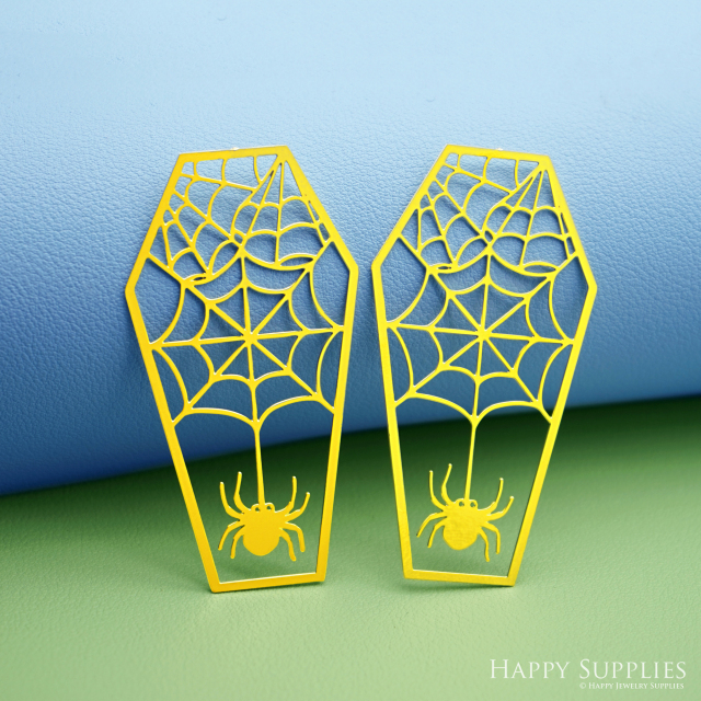 2pcs Big Stainless Steel Jewelry Charms, Raw Brass Charms, Halloween Spider Charms, Earrings Findings, Stainless Steel Silver Jewelry Pendants, Brass Jewelry Findings, Stainless Steel Pendants Jewelry Wholesale (D2982)