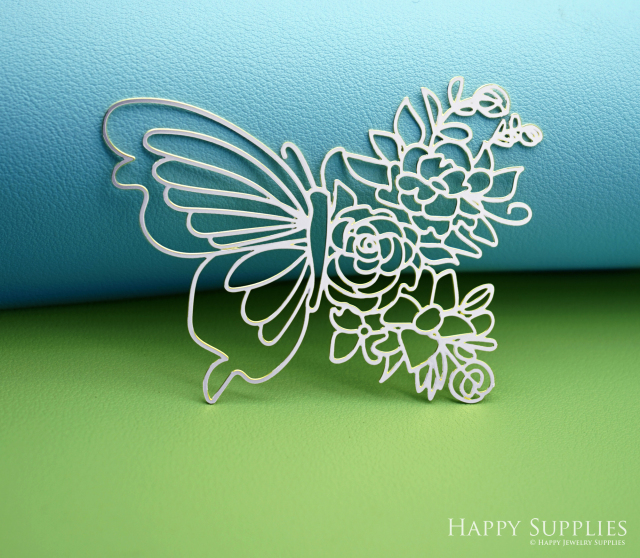 2pcs Big Stainless Steel Jewelry Charms, Raw Brass Charms, Butterfly Charms, Earrings Findings, Stainless Steel Silver Jewelry Pendants, Brass Jewelry Findings, Stainless Steel Pendants Jewelry Wholesale (D2984)