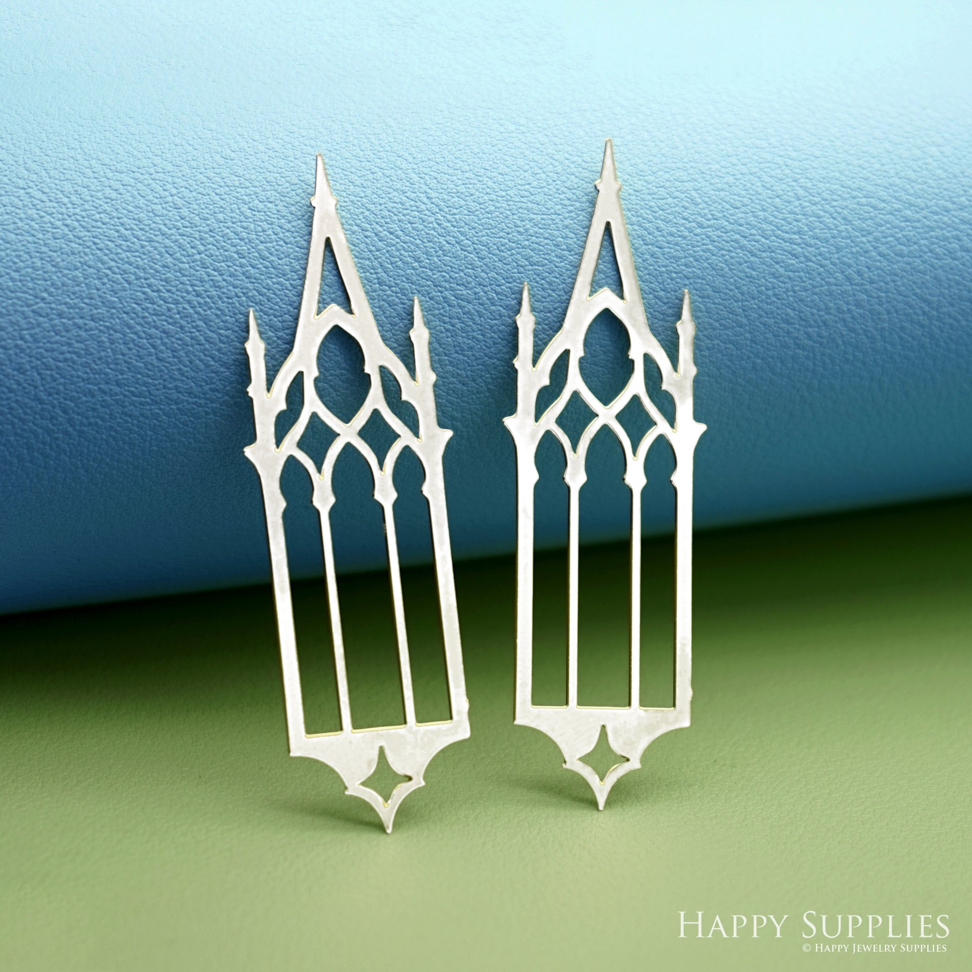 2pcs Big Stainless Steel Jewelry Charms, Raw Brass Charms, Gothic Cathedral Window Charms, Earrings Findings, Stainless Steel Silver Jewelry Pendants, Brass Jewelry Findings, Stainless Steel Pendants Jewelry Wholesale (D2991)