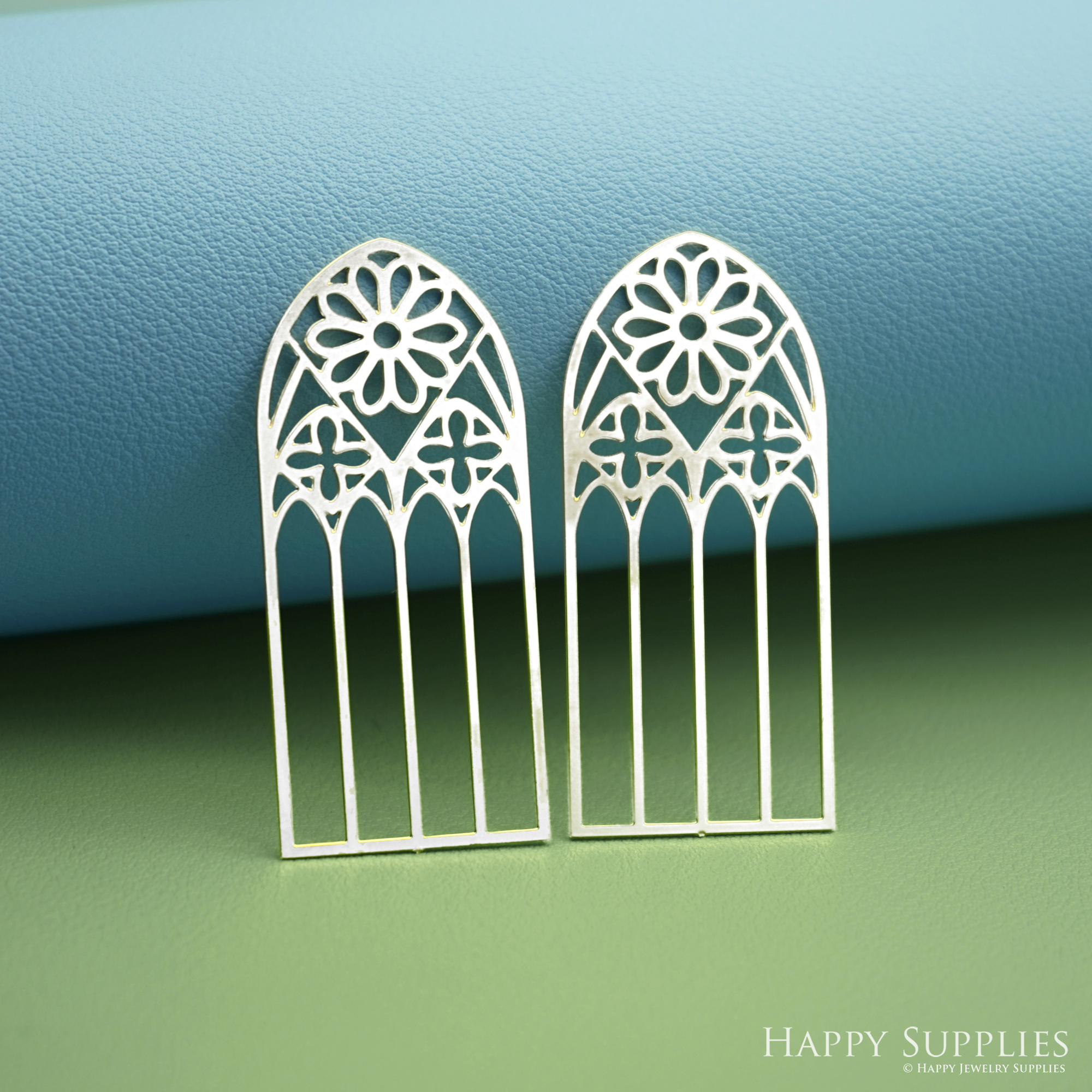 2pcs Big Stainless Steel Jewelry Charms, Raw Brass Charms, Gothic Cathedral Window Charms, Earrings Findings, Stainless Steel Silver Jewelry Pendants, Brass Jewelry Findings, Stainless Steel Pendants Jewelry Wholesale (D2992)