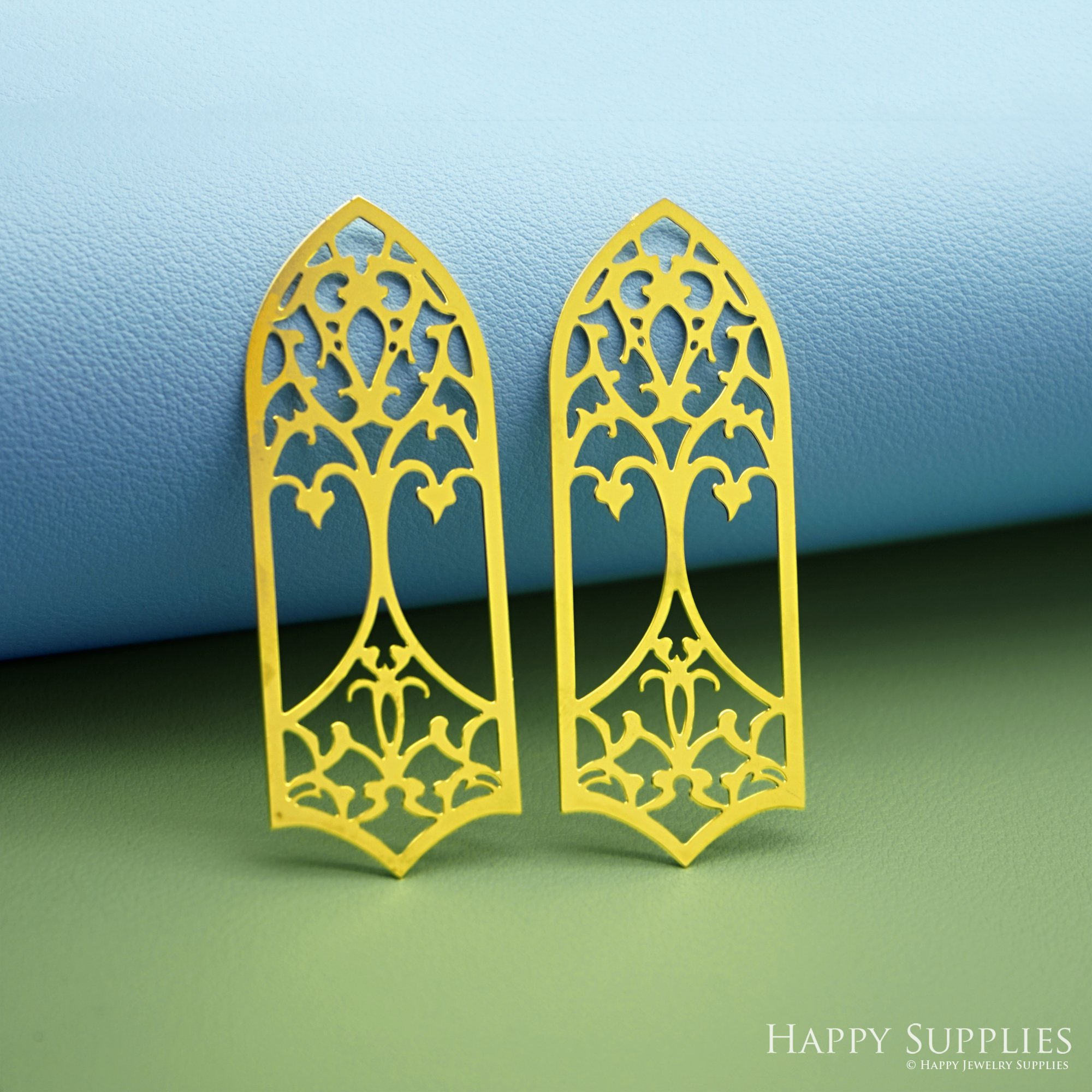 2pcs Big Stainless Steel Jewelry Charms, Raw Brass Charms, Gothic Cathedral Window Charms, Earrings Findings, Stainless Steel Silver Jewelry Pendants, Brass Jewelry Findings, Stainless Steel Pendants Jewelry Wholesale (D2990)