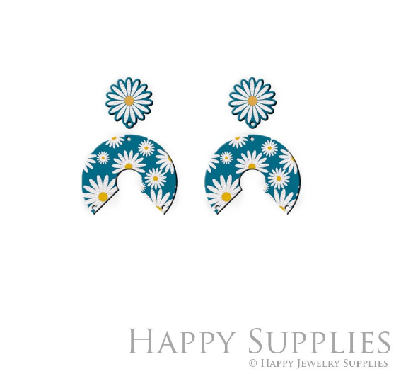 2pcs Handmade Jewelry Making Supplies Beads Cut Wooden Flower Charm For DIY Necklace Earring Brooch (CW618)