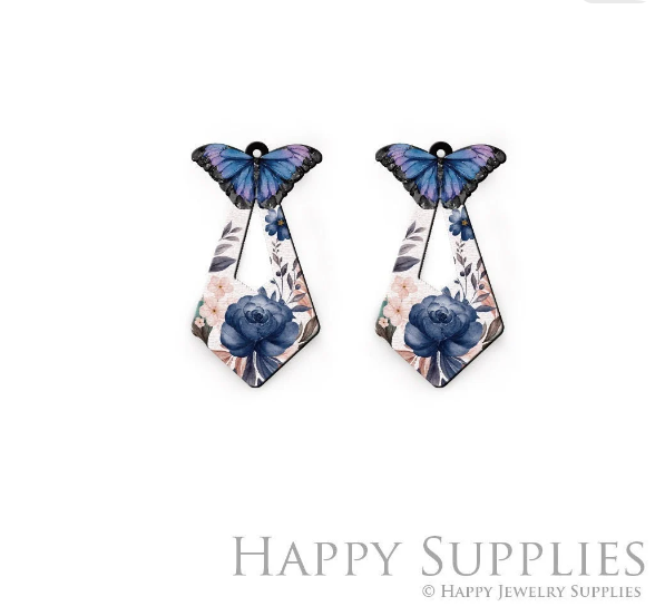 2pcs Handmade Jewelry Making Supplies Beads Cut Wooden Butterfly Charm For DIY Necklace Earring Brooch (CW620)