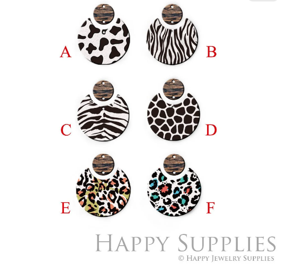 2pcs Handmade Jewelry Making Supplies Beads Cut Wooden Circle Charm For DIY Necklace Earring Brooch (CW628)