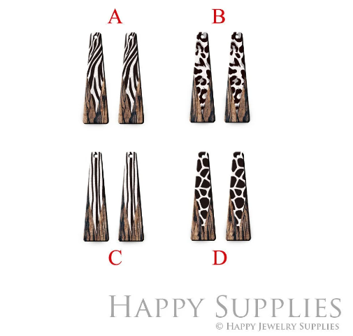 2pcs Handmade Jewelry Making Supplies Beads Cut Wooden Geometric Charm For DIY Necklace Earring Brooch (CW632)