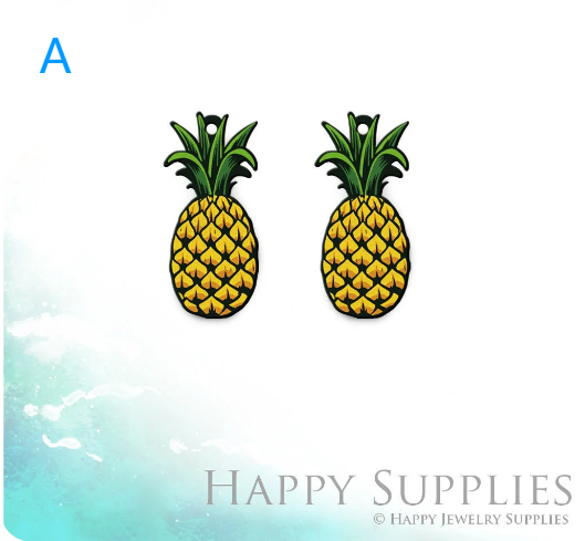 2pcs Handmade Jewelry Making Supplies Beads Cut Wooden Pineapple Charm For DIY Necklace Earring Brooch (CW656)