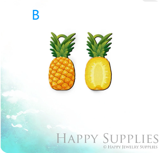 2pcs Handmade Jewelry Making Supplies Beads Cut Wooden Pineapple Charm For DIY Necklace Earring Brooch (CW656)