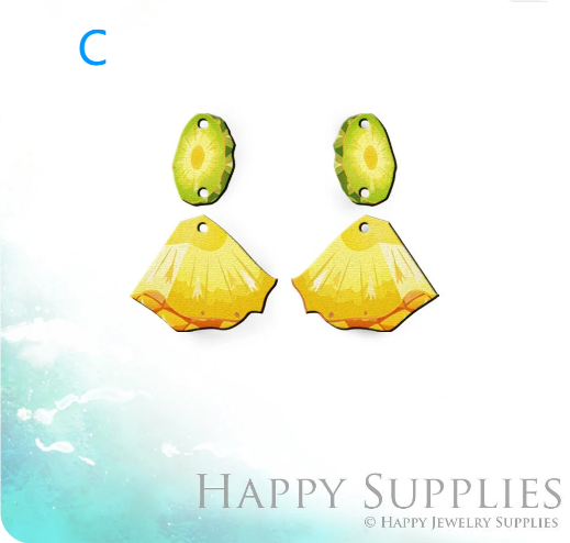 2pcs Handmade Jewelry Making Supplies Beads Cut Wooden Pineapple Charm For DIY Necklace Earring Brooch (CW656)