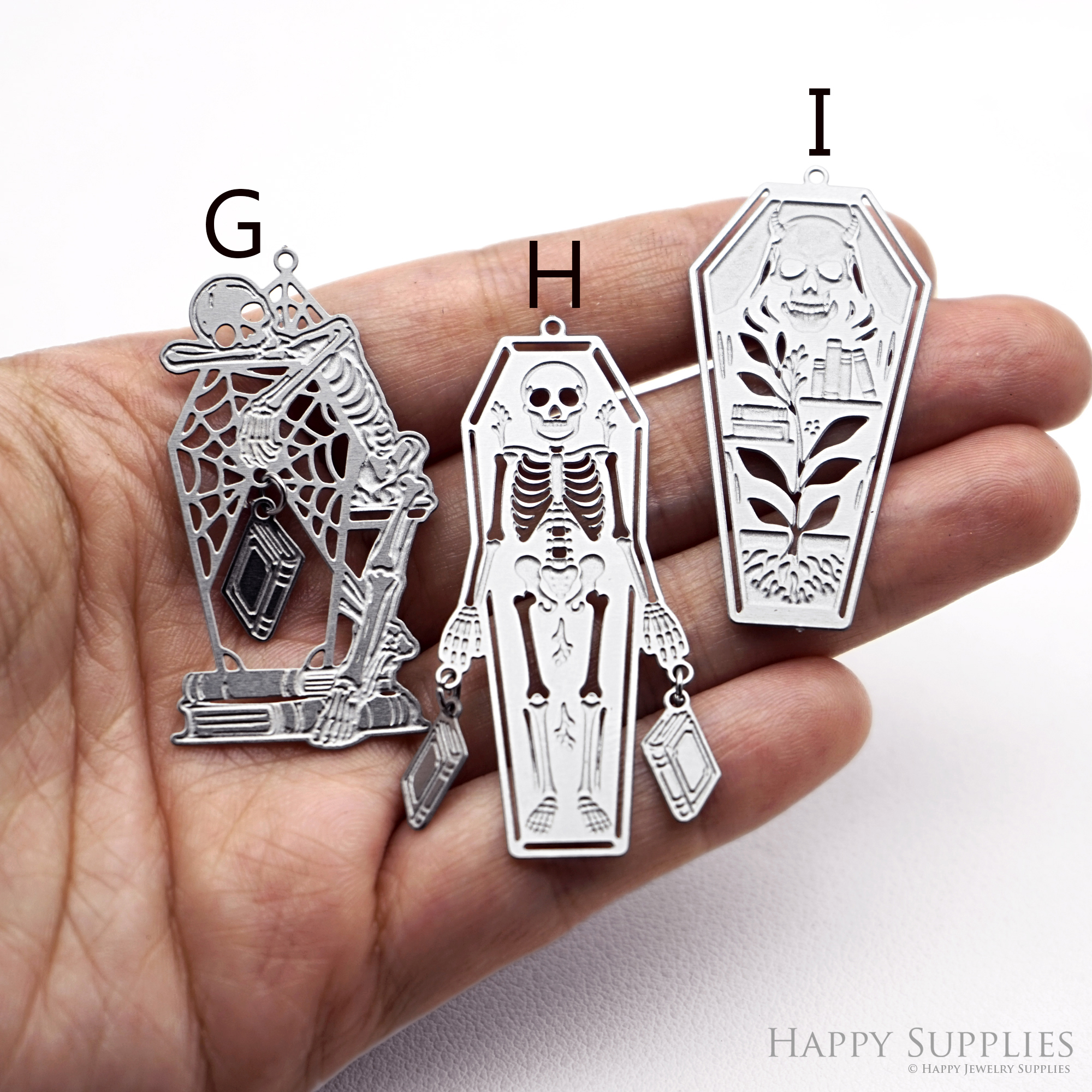 Corroded Stainless Steel Jewelry Charms, Halloween Skull Etched Brass Charms,Stainless Steel Silver Jewelry Pendants, Stainless Steel Silver Jewelry Findings, Corroded Stainless Steel Pendants Jewelry Wholesale (SSB1127)