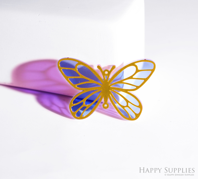 2pcs Rainbow Butterfly Charm, Brass Prism Charm,Iridescent Butterfly Pendant, Butterfly Connector, DIY Jewelry Making Supplie, Sun catcher(Q072)