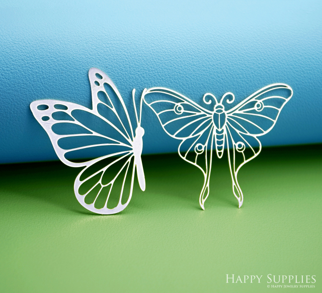 2pcs Stainless Steel Jewelry Charms, Raw Brass Charms, Moth Butterfly Charms, Earrings Findings, Stainless Steel Silver Jewelry Pendants, Brass Jewelry Findings, Stainless Steel Pendants Jewelry Wholesale (D2998)