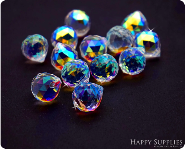 4pcs Glass Ball for Suncatcher Aura Small Crystal Ball AB Aurora Borealis Prism Rainbow Maker Chandelier Crystal Glass, Sun Catchers