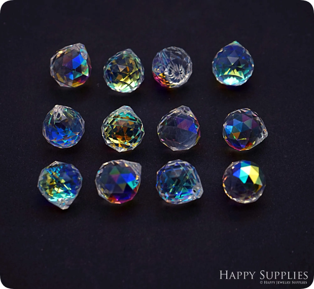 4pcs Glass Ball for Suncatcher Aura Small Crystal Ball AB Aurora Borealis Prism Rainbow Maker Chandelier Crystal Glass, Sun Catchers