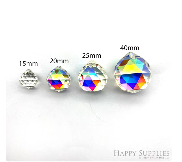 4pcs Glass Ball for Suncatcher Aura Small Crystal Ball AB Aurora Borealis Prism Rainbow Maker Chandelier Crystal Glass, Sun Catchers