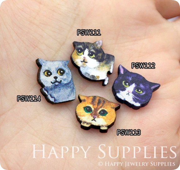 Mini Handmade Jewelry Making Supplies Beads Cut Wooden, DIY Laser Cut Photo Wooden Animal Charms (PSW)