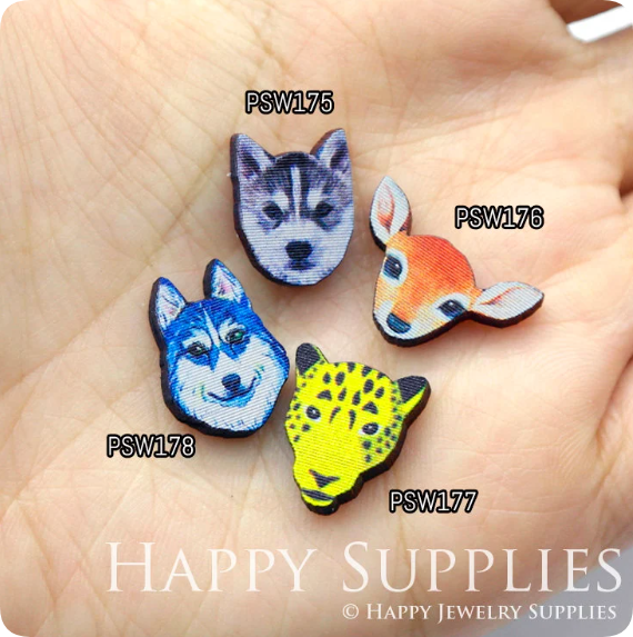 Mini Handmade Jewelry Making Supplies Beads Cut Wooden, DIY Laser Cut Photo Wooden Animal Charms (PSW)
