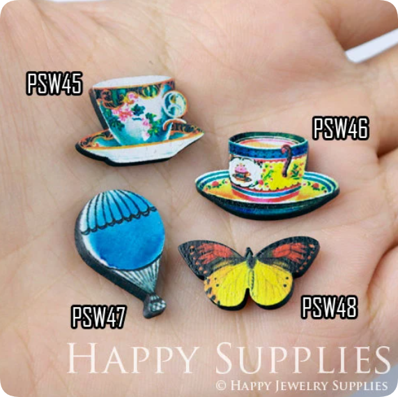 Mini Handmade Jewelry Making Supplies Beads Cut Wooden, DIY Laser Cut Photo Wooden Animal Charms (PSW)