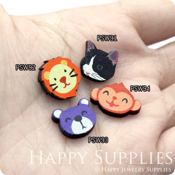 Mini Handmade Jewelry Making Supplies Beads Cut Wooden, DIY Laser Cut Photo Wooden Animal Charms (PSW)