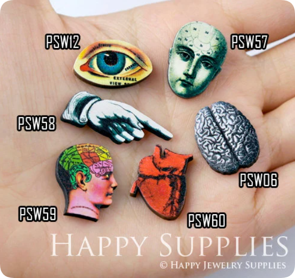 Mini Handmade Jewelry Making Supplies Beads Cut Wooden, DIY Laser Cut Photo Wooden Animal Charms (PSW)