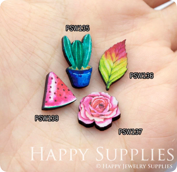 Mini Handmade Jewelry Making Supplies Beads Cut Wooden, DIY Laser Cut Photo Wooden Cute Charms (PSW)