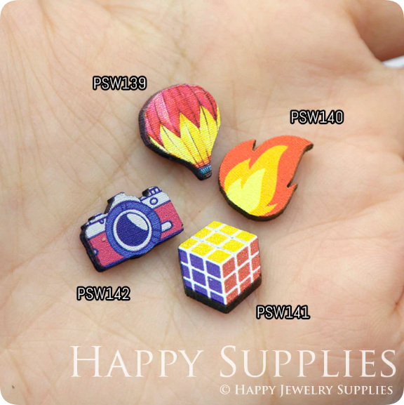 Mini Handmade Jewelry Making Supplies Beads Cut Wooden, DIY Laser Cut Photo Wooden Cute Charms (PSW)