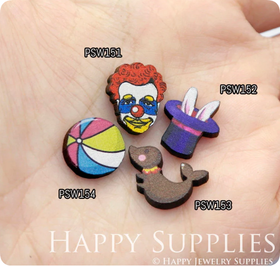 Mini Handmade Jewelry Making Supplies Beads Cut Wooden, DIY Laser Cut Photo Wooden Cute Charms (PSW)