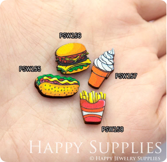 Mini Handmade Jewelry Making Supplies Beads Cut Wooden, DIY Laser Cut Photo Wooden Fruit Charms (PSW)