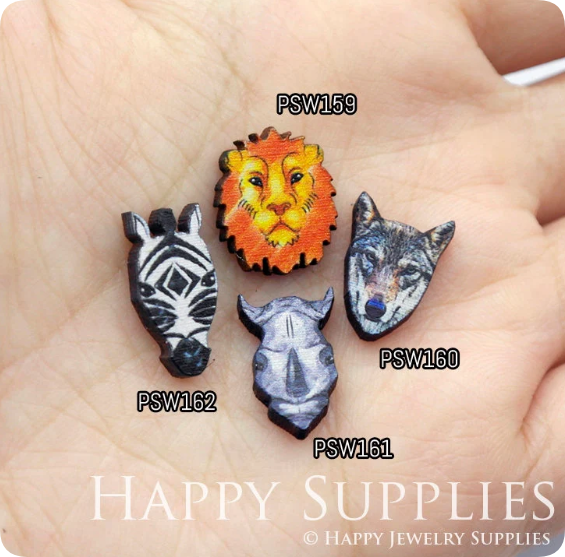 Mini Handmade Jewelry Making Supplies Beads Cut Wooden, DIY Laser Cut Photo Wooden Animal Charms (PSW)