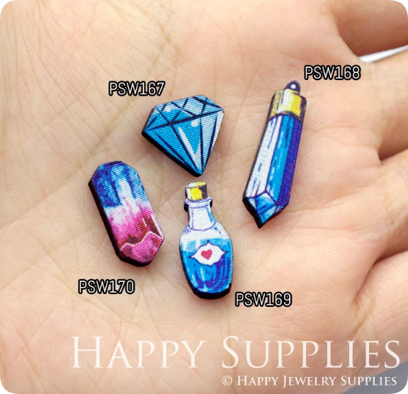 Mini Handmade Jewelry Making Supplies Beads Cut Wooden, DIY Laser Cut Photo Wooden Cute Charms (PSW)