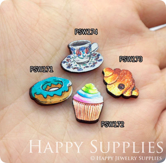 Mini Handmade Jewelry Making Supplies Beads Cut Wooden, DIY Laser Cut Photo Wooden Fruit Charms (PSW)