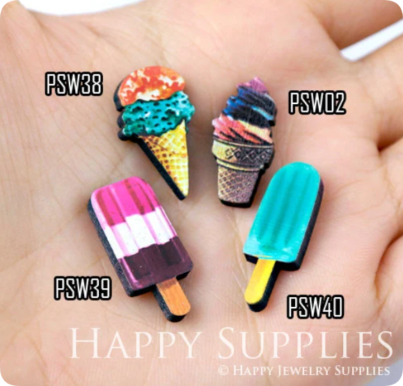 Mini Handmade Jewelry Making Supplies Beads Cut Wooden, DIY Laser Cut Photo Wooden Fruit Charms (PSW)