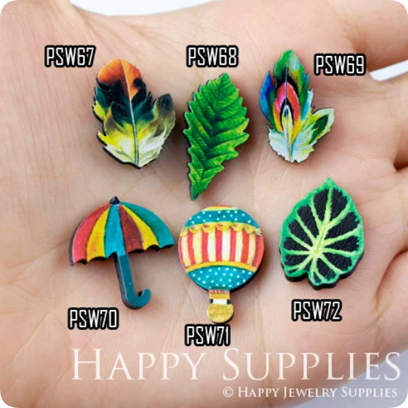 Mini Handmade Jewelry Making Supplies Beads Cut Wooden, DIY Laser Cut Photo Wooden Cute Charms (PSW)