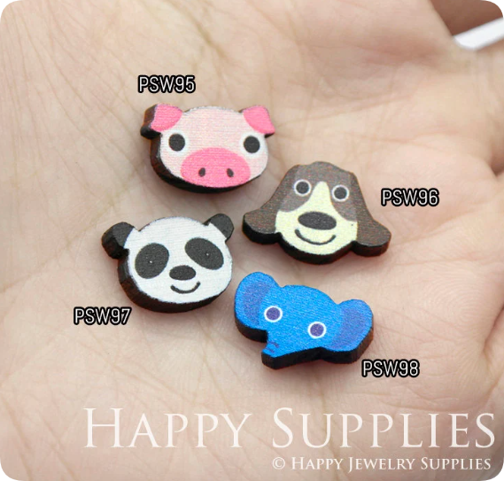 Mini Handmade Jewelry Making Supplies Beads Cut Wooden, DIY Laser Cut Photo Wooden Animal Charms (PSW)