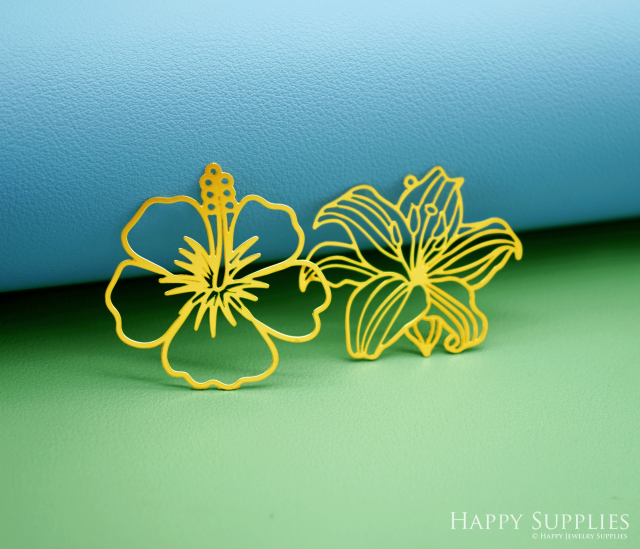 2pcs Stainless Steel Jewelry Charms, Raw Brass Charms, Flower Charms, Earrings Findings, Stainless Steel Silver Jewelry Pendants, Brass Jewelry Findings, Stainless Steel Pendants Jewelry Wholesale (D3010)