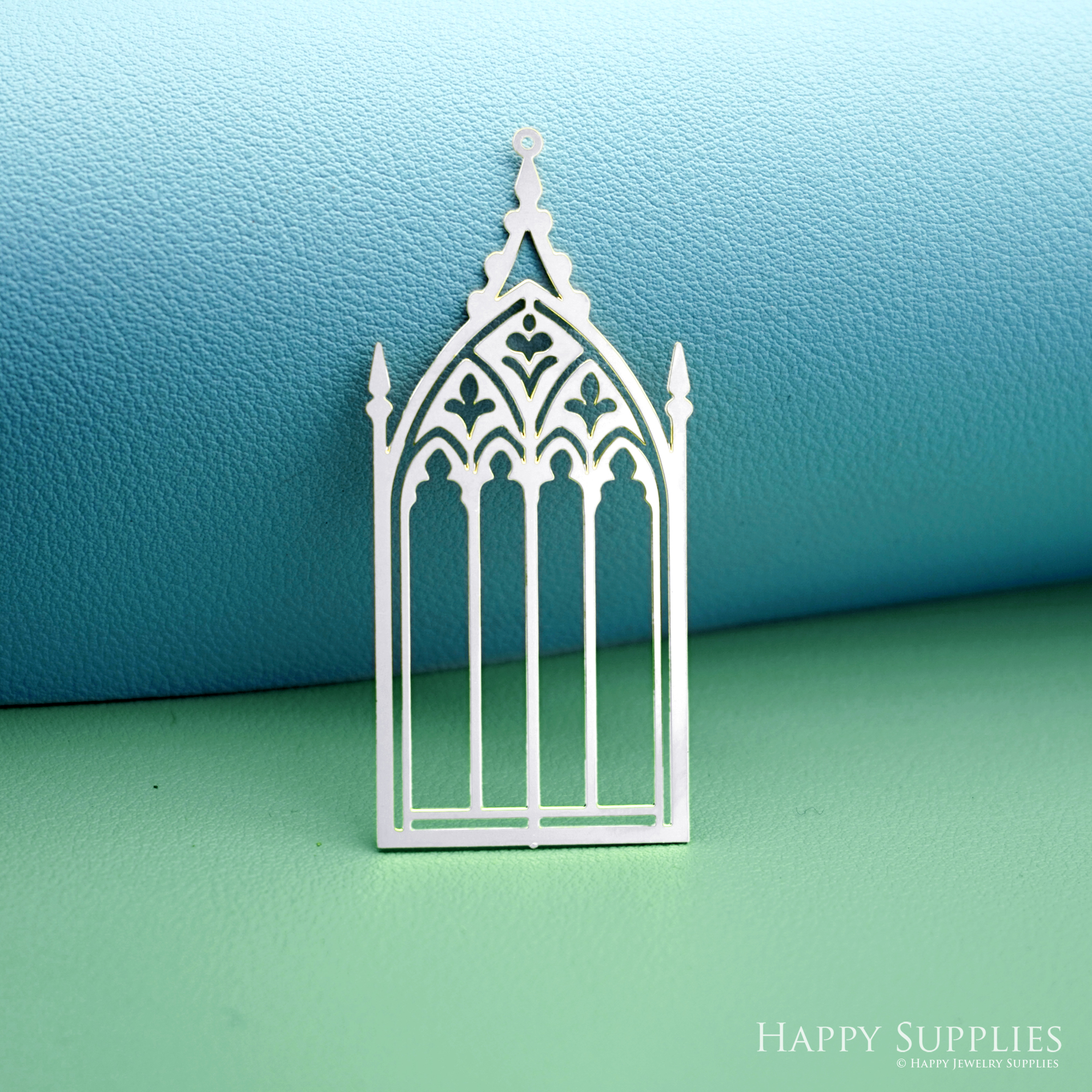 2pcs Stainless Steel Jewelry Charms, Raw Brass Charms, Gothic Cathedral Window Charms, Earrings Findings, Stainless Steel Silver Jewelry Pendants, Brass Jewelry Findings, Stainless Steel Pendants Jewelry Wholesale (D3019)