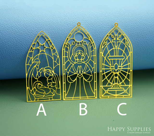 2pcs Stainless Steel Jewelry Charms, Raw Brass Charms, Gothic Cathedral Window Charms, Earrings Findings, Stainless Steel Silver Jewelry Pendants, Brass Jewelry Findings, Stainless Steel Pendants Jewelry Wholesale (D3025)