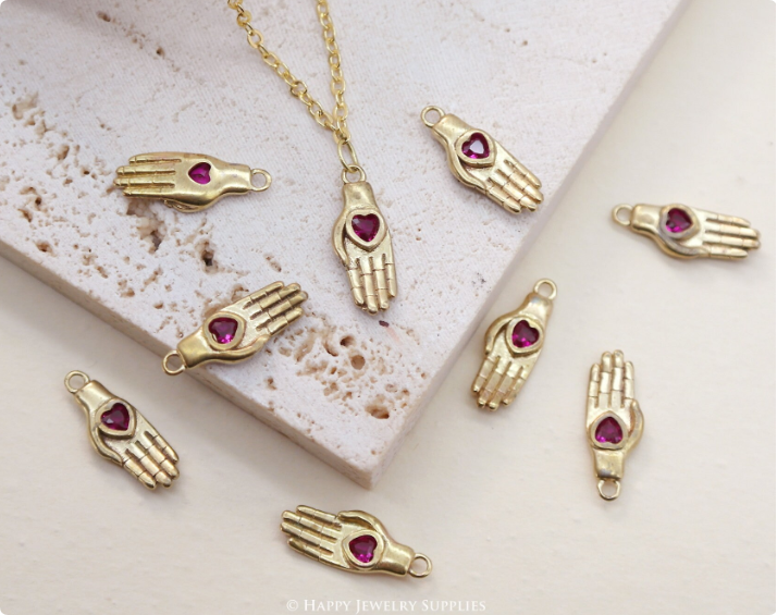 Brass Hand Earring Charms, Hand Pendant, Hand Brass Findings, Necklace Pendant, Earrings Charm, Jewelry Supply, Brass Charm (NZG426)