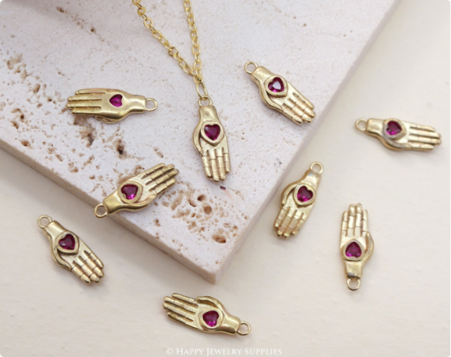 Brass Hand Earring Charms, Hand Pendant, Hand Brass Findings, Necklace Pendant, Earrings Charm, Jewelry Supply, Brass Charm (NZG426)