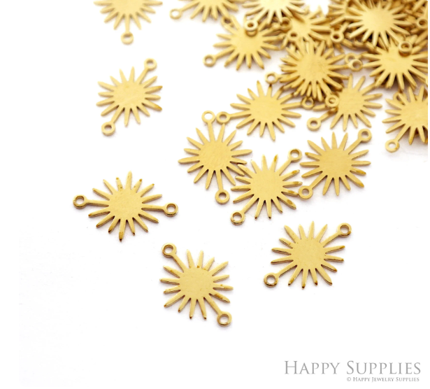Brass Jewelry Charms, Sunflower Raw Brass Earring Charms, Brass Jewelry Pendants, Raw Brass Jewelry Findings, Brass Pendants Jewelry Wholesale (NZG138-S)