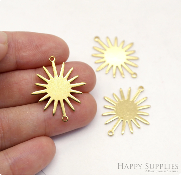 Brass Jewelry Charms, Sunflower Raw Brass Earring Charms, Brass Jewelry Pendants, Raw Brass Jewelry Findings, Brass Pendants Jewelry Wholesale (NZG138-B)