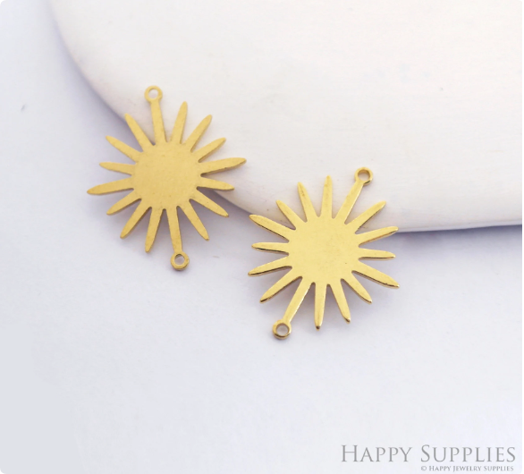 Brass Jewelry Charms, Sunflower Raw Brass Earring Charms, Brass Jewelry Pendants, Raw Brass Jewelry Findings, Brass Pendants Jewelry Wholesale (NZG138-B)
