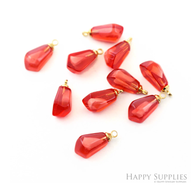 Pomegranate seeds Charms Resin Fruit Pendant DIY bracelet necklace earring Jewelry Findings, Pink pomegranate seed earrings (TR-172)