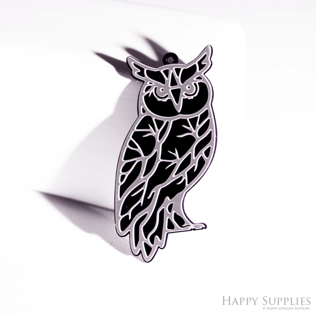 2pcs Rainbow Owl Charm, Brass Prism Charm,Iridescent Owl Pendant, Owl Connector, DIY Jewelry Making Supplie, Owl Sun Catcher(Q073)