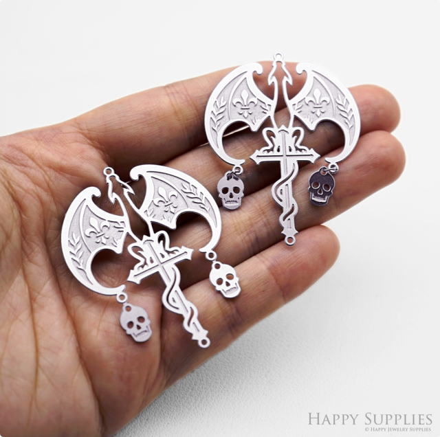 6pcs(1set) Corroded Stainless Steel Jewelry Charms, Dragon Brass Charms, Etched Charms, Corroded Silver Jewelry Findings, Etched Pendants Jewelry Wholesale (SSB1141)
